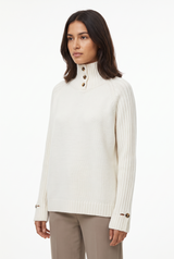 Women's Ribbed Oversized Sweater, on model, front view