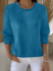 Women's Long-Sleeve Everyday Knit Sweater in Blue