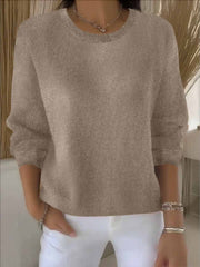 Women's Long-Sleeve Everyday Knit Sweater in Khaki