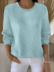 Women's Long-Sleeve Everyday Knit Sweater in Light Green