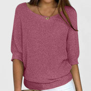 Women's Simple Knit Layering Sweater in Pink