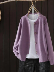 Women's Everyday Knit Cardigan in Purple