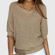 Women's Simple Knit Layering Sweater in Beige
