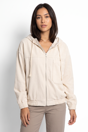 Women's Button-Front Oversized Pocket Cardigan in White