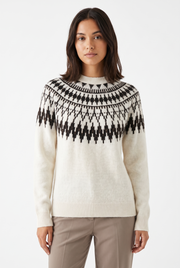 Women's Crewneck Relaxed Knit Sweater in White