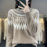 Women's Crewneck Relaxed Knit Sweater in Beige