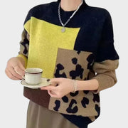 Women's Everyday Relaxed Knit Sweater in Black/ Yellow