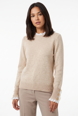 Women's Long-Sleeve Soft Knit Sweater, on model, front view