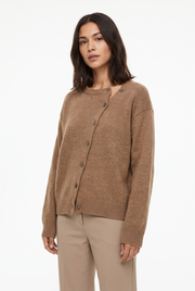 Women's Open-Front Oversized Cardigan in Brown
