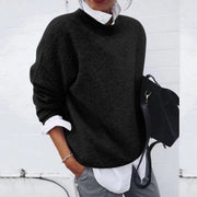 Women's Oversized Knit Layering Sweater in Black