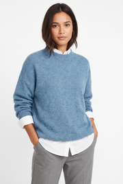Women's Oversized Knit Layering Sweater in Blue