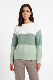 Women's Soft-Texture Relaxed Knit Sweater in Green