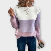 Women's Soft-Texture Relaxed Knit Sweater in Purple
